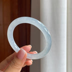 冰种白月光翡翠圆条手镯（55.2mm)（yc381298）