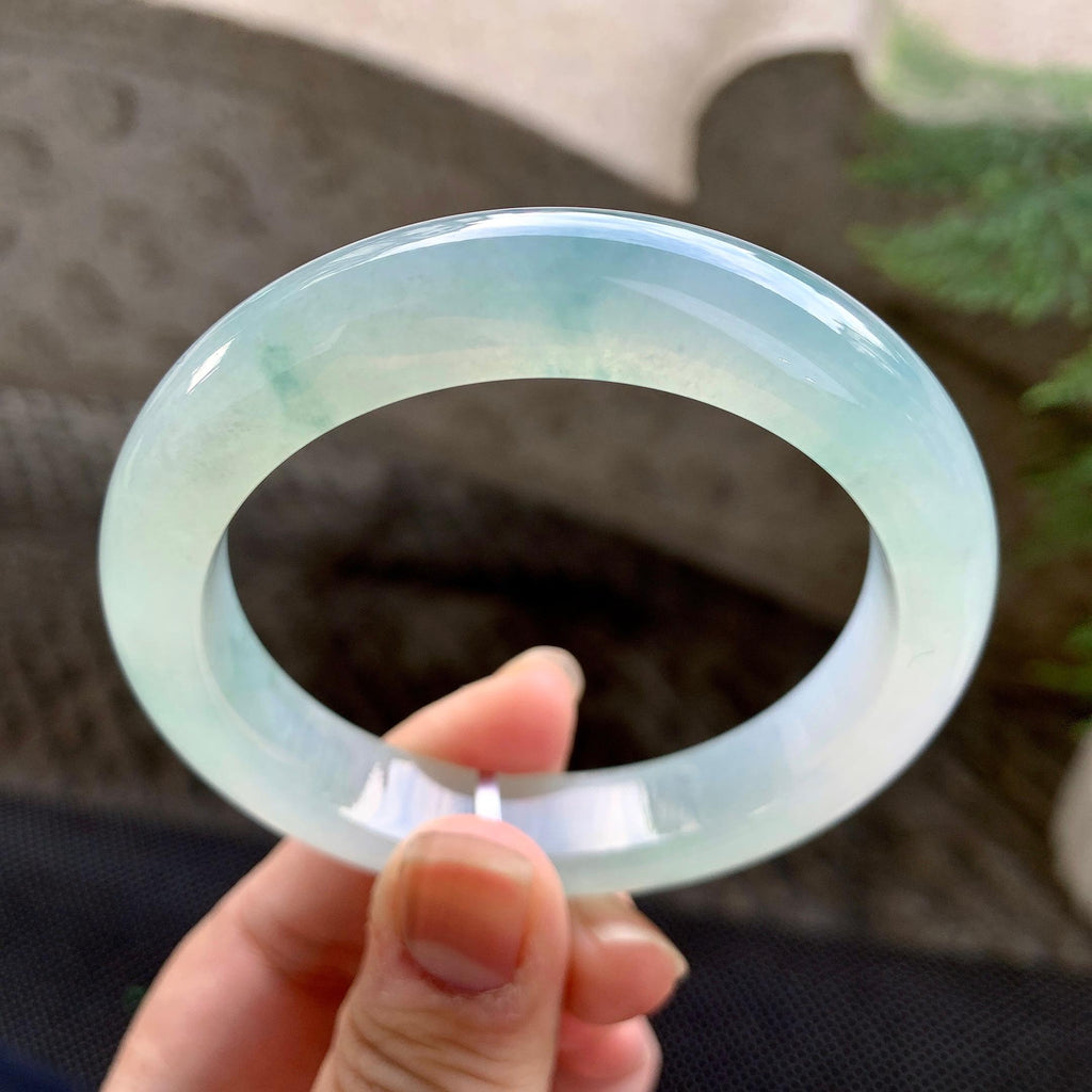 糯冰种飘花平安镯（55.3mm）（yc255596）