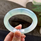 糯冰种飘花平安镯（55.3mm）（yc255596）