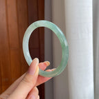 糯冰晴底翡翠圆条手镯（58.8mm)（yc424975）