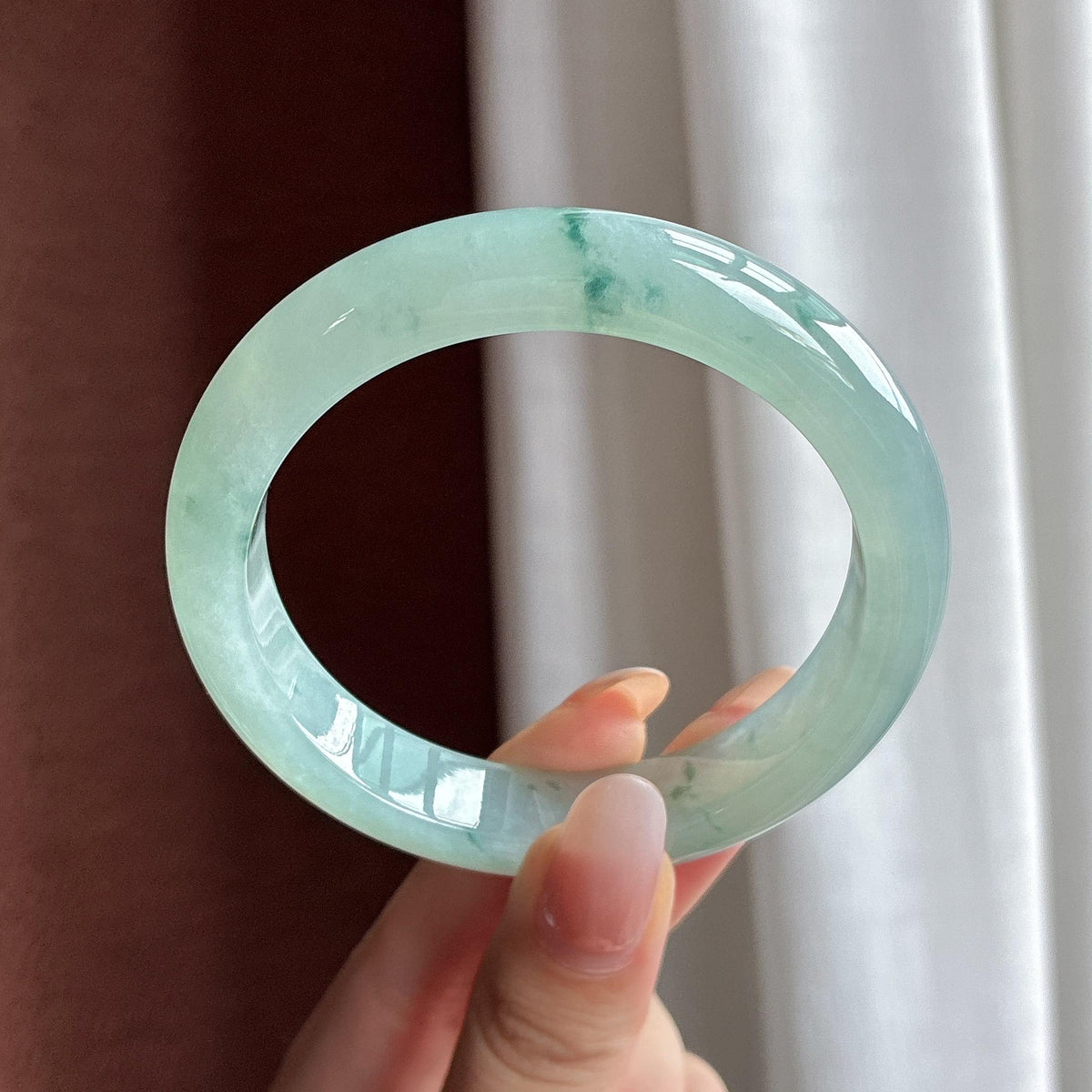 糯冰飘花正圈平安镯 57圈（yc770405）