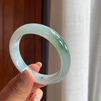 糯冰飘花翡翠平安镯（55mm）（yc414542）