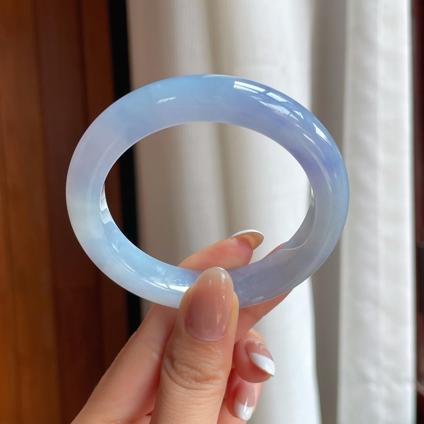 糯冰紫罗兰翡翠平安镯（53.4mm)（yc389514）
