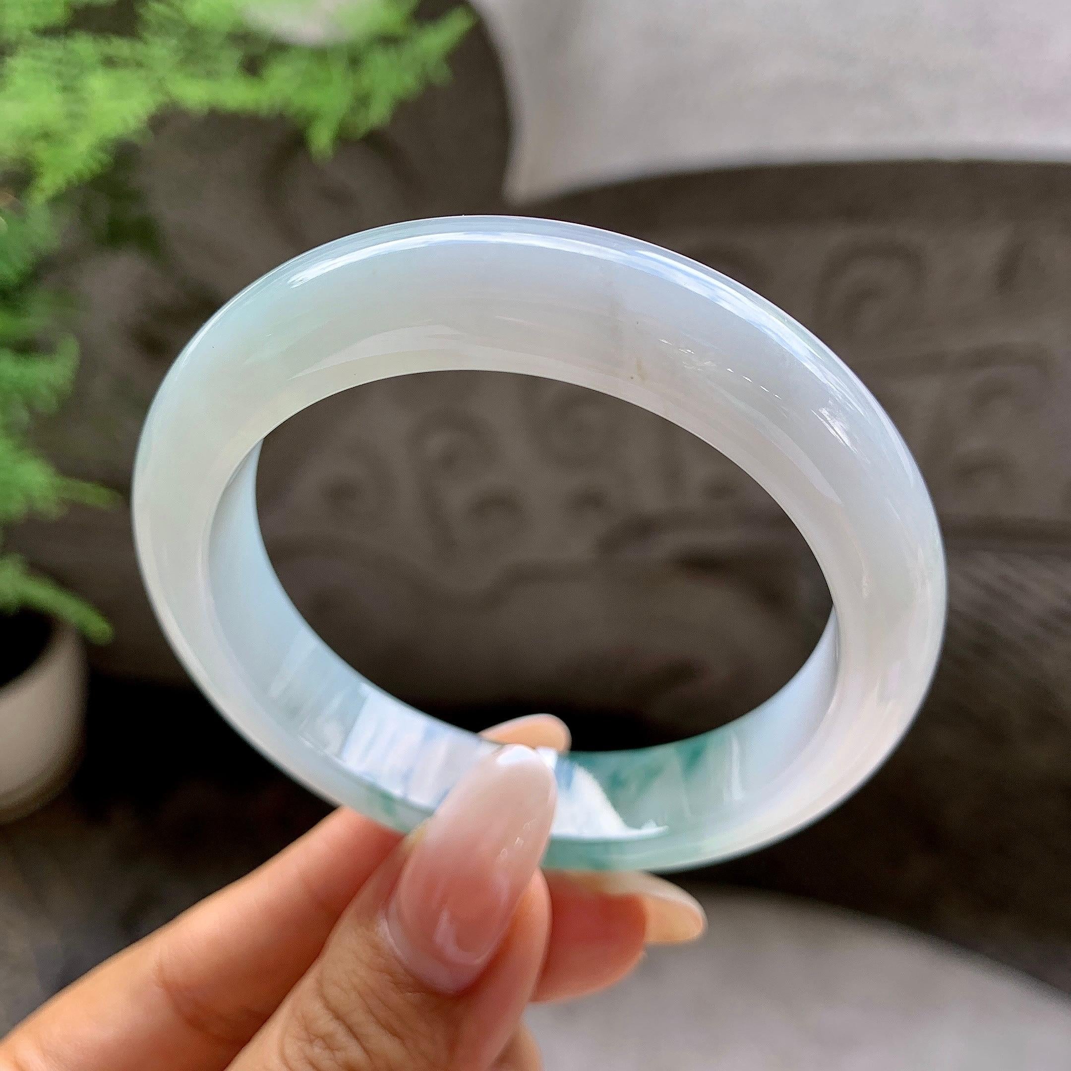 细糯种飘花平安镯（54.2mm）（yc203693）