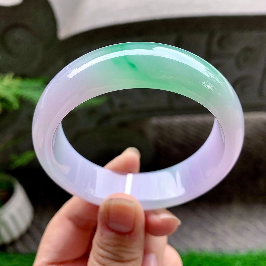 糯冰种春彩宽版轮胎手镯（58.6mm）（yc253000）