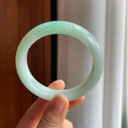 糯冰果绿翡翠平安镯（58mm）（yc373952）