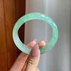 冰种飘绿花翡翠平安镯（59mm）（yc284564）