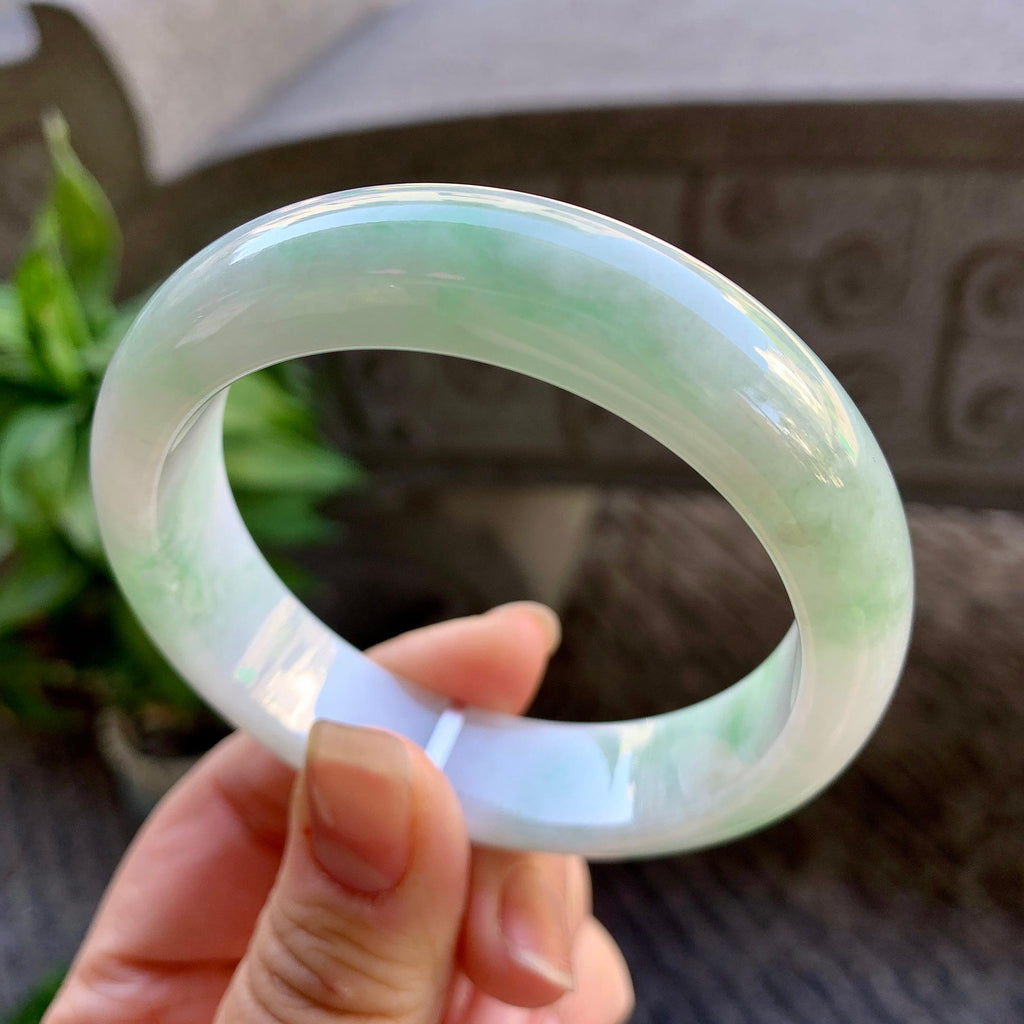 糯种飘绿宽版轮胎手镯（56.7mm）（yc308757）