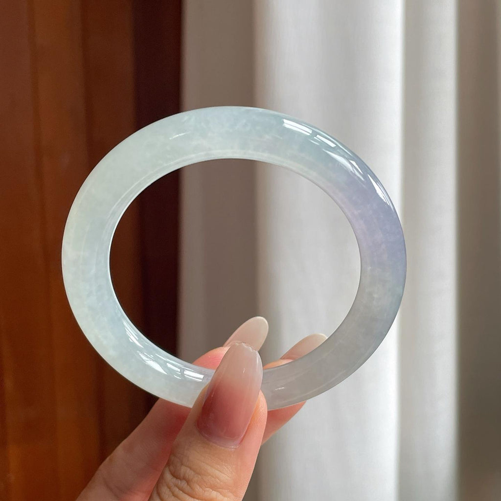 冰种淡春底翡翠圆条手镯（56.3mm）（yc263533）