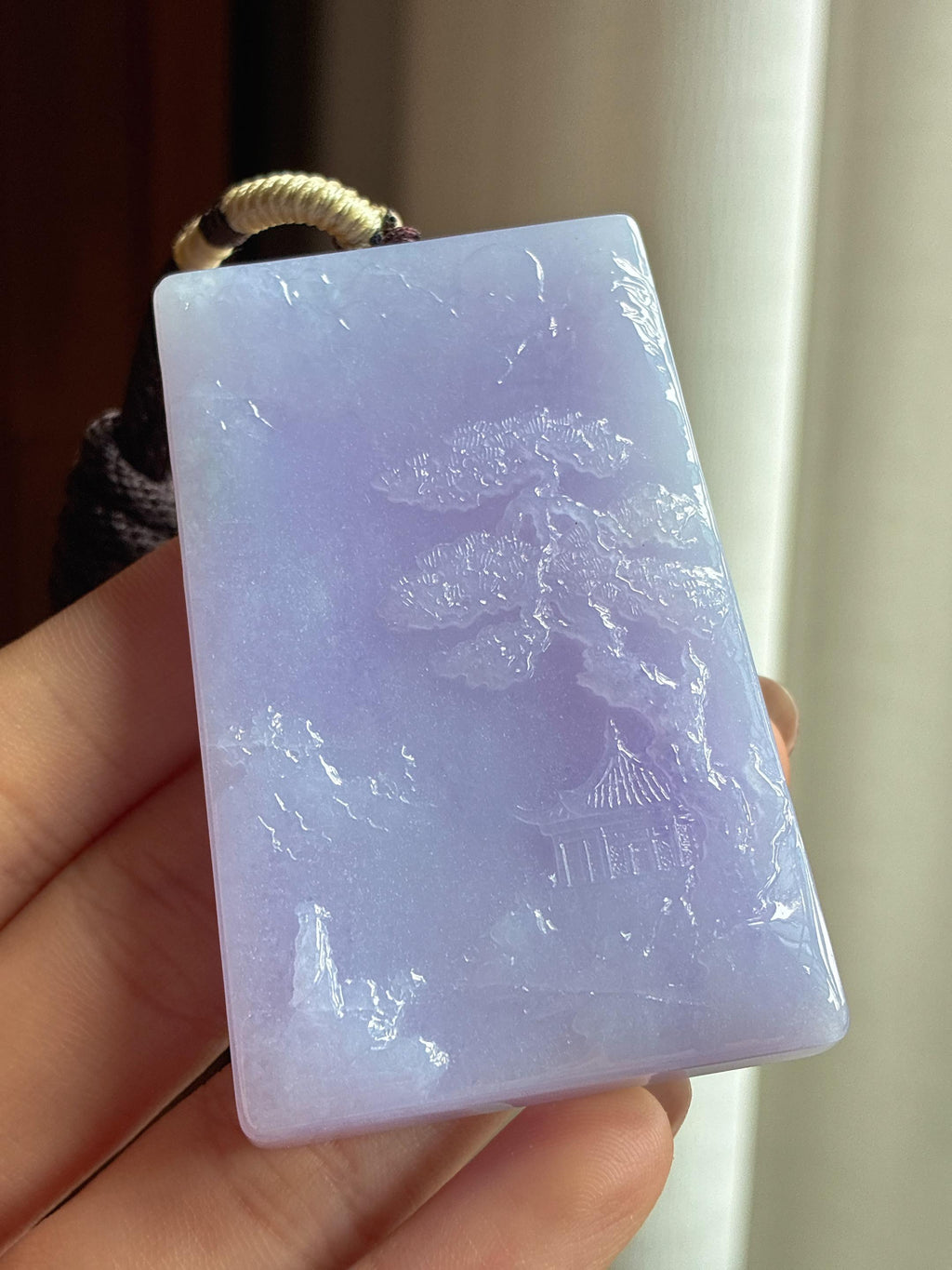 糯冰紫罗兰山水牌 天然缅甸A货翡翠（yc441198）