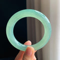 冰种蓝晴底翡翠圆条手镯（55.8mm)（yc348918）