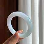 糯冰淡春彩翡翠圆条手镯（54mm）（yc420194）