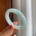 糯冰淡底色翡翠平安镯（53.5mm）（yc279361）