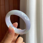 糯冰种紫罗兰翡翠平安镯（51mm）（yc314122）