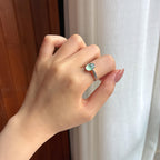 18k金镶冰种晴绿翡翠戒指（yc423131）