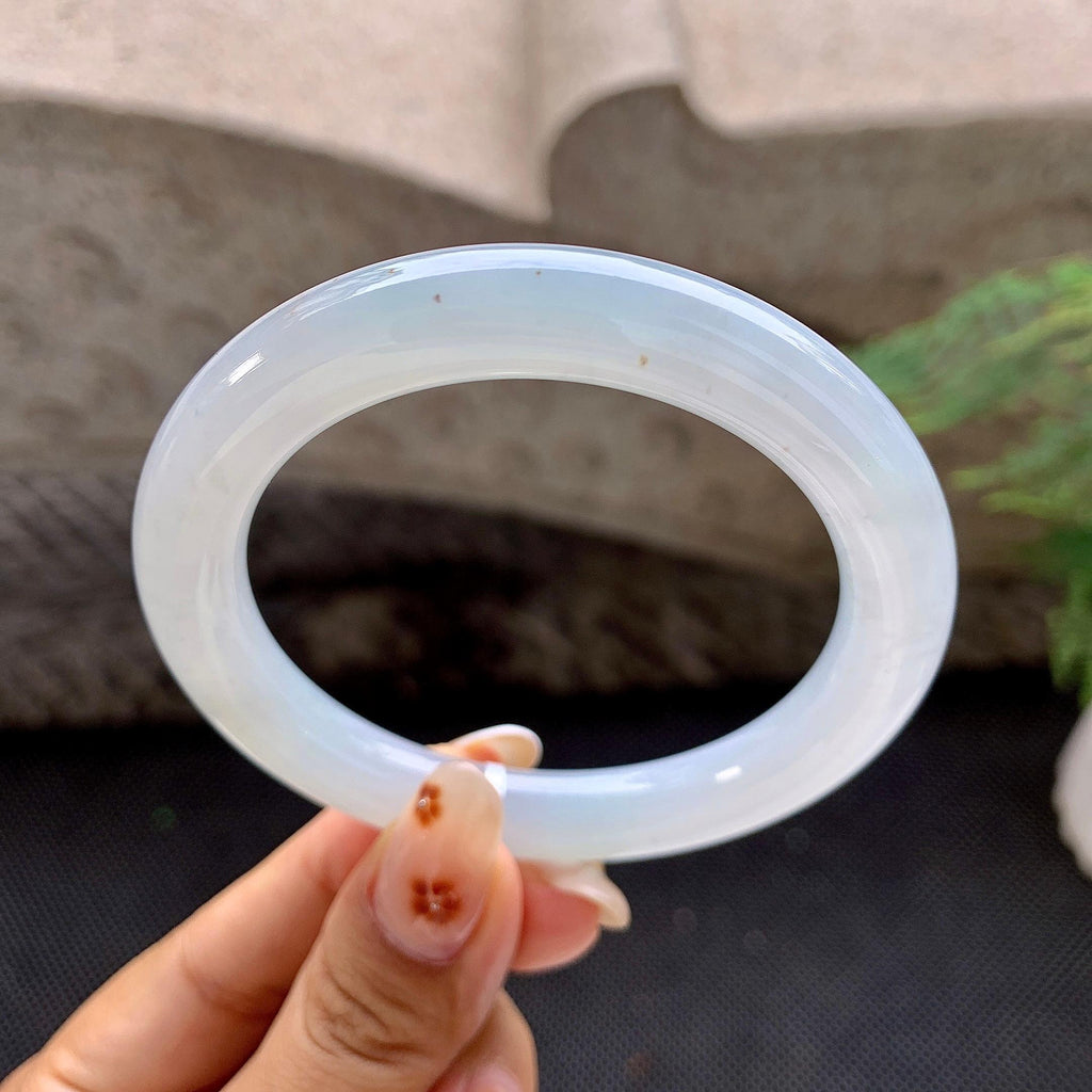 细糯种带底色洒金圆条手镯（56.3mm）（yc257211）