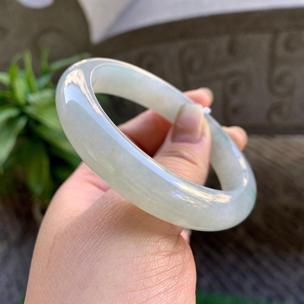 糯冰种飘花平安镯（56.8mm）（yc307325）