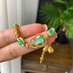 18K金钻+黄金镶糯冰种多彩盘缠手链（yc224990）