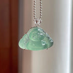 18k金镶冰种湖水绿翡翠佛公（yc257810）