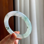 冰种水墨花翡翠圆条手镯（56mm）（yc285966）