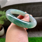 糯冰种飘花平安镯（58.2mm）（yc231097）