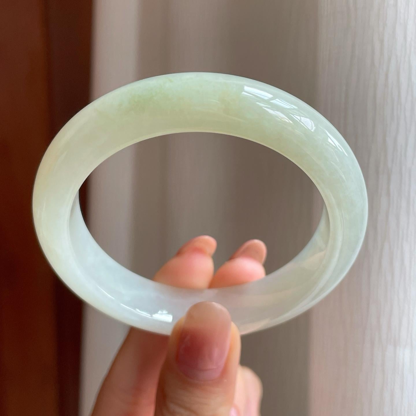 冰种黄翡翡翠平安镯（52mm)（yc350470）