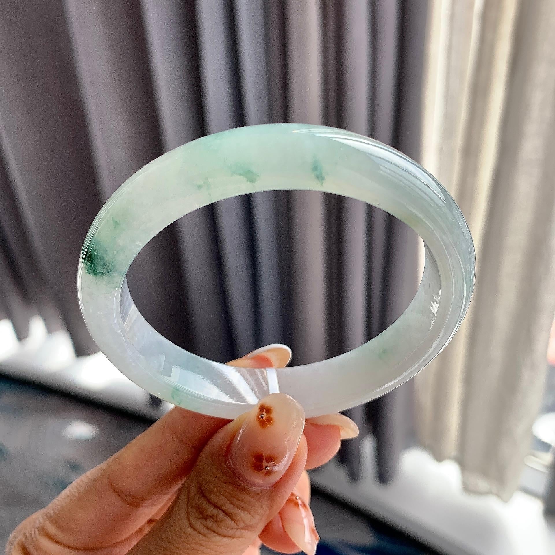 细糯种飘花贵妃手镯（56.4mm）（yc250447）