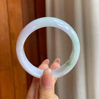 糯冰春带彩翡翠贵妃镯（56mm)（yc361756）