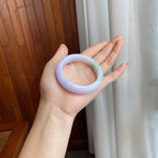 糯冰春带彩翡翠平安镯（54mm)（yc316585）