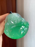 冰种飘阳绿翡翠佛公（yc319549）