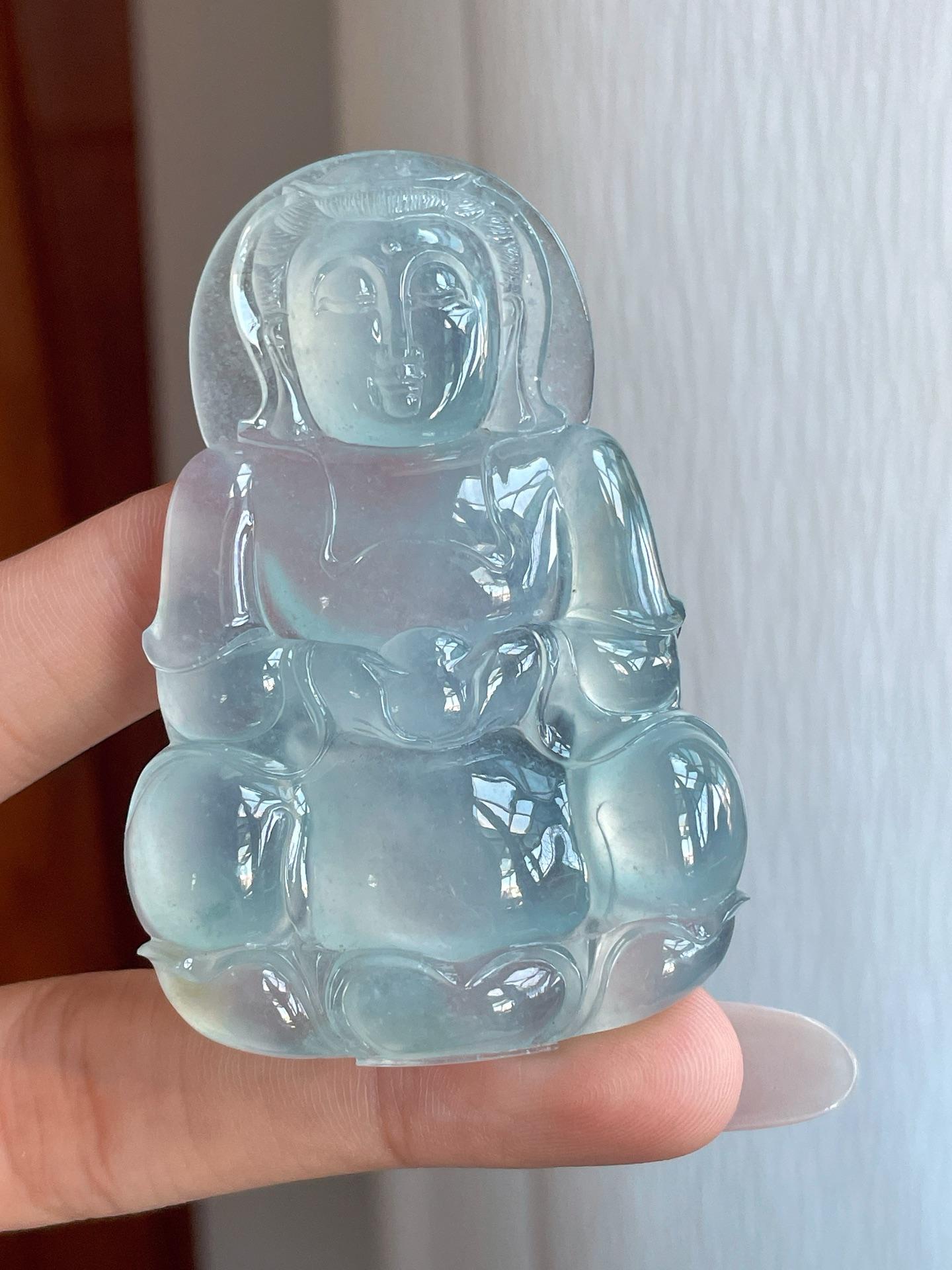 冰种淡晴底翡翠观音（yc266492）