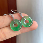 18k金镶冰种湖水绿翡翠耳坠（yc257267）