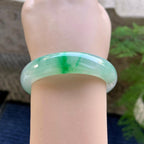 糯冰种飘绿洒金平安镯（51.2mm）（yc249463）