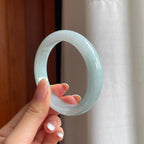 糯冰晴底翡翠平安镯（56mm)（yc378051）