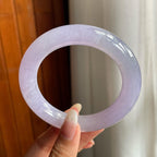冰种紫罗兰圆条翡翠手镯（57.5mm）（yc221886）