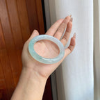 冰种飘花翡翠圆条手镯（56.5mm）（yc229795）