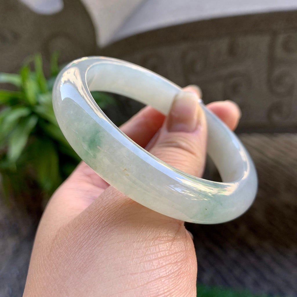 糯冰种飘花平安镯（56.8mm）（yc307325）