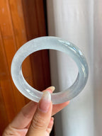 冰玻种无色翡翠平安镯（55.5mm）（yc220811）