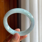 糯种带色翡翠平安镯（57.5mm）（yc221959）