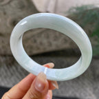 细糯种带底色正圈平安镯57.2圈    天然缅甸A货翡翠（yc351372）