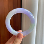 细糯冰紫罗兰翡翠圆条手镯（56mm）（yc274641）