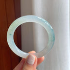 冰种飘花翡翠圆条手镯（50.5mm）（yc254044）