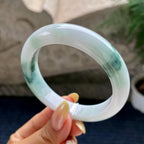 细糯种飘花正圈平安镯57.3圈          天然缅甸A货翡翠（yc460633）