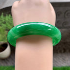 细糯种阳绿宽版轮胎手镯（59.3mm）（yc225046）