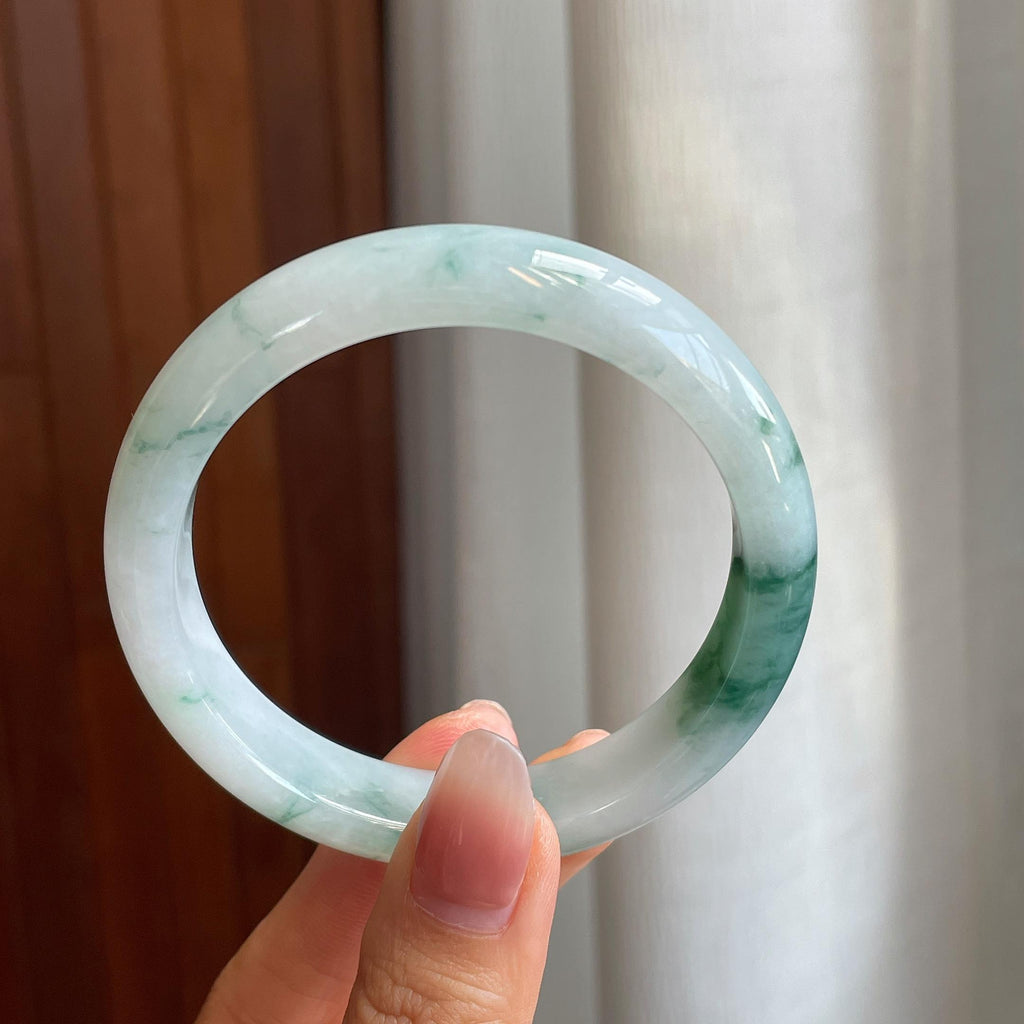 糯冰飘花翡翠平安镯（57.8mm）（yc316583）