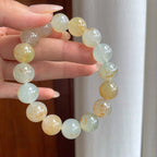 冰种黄翡翡翠珠串手串（yc247163）