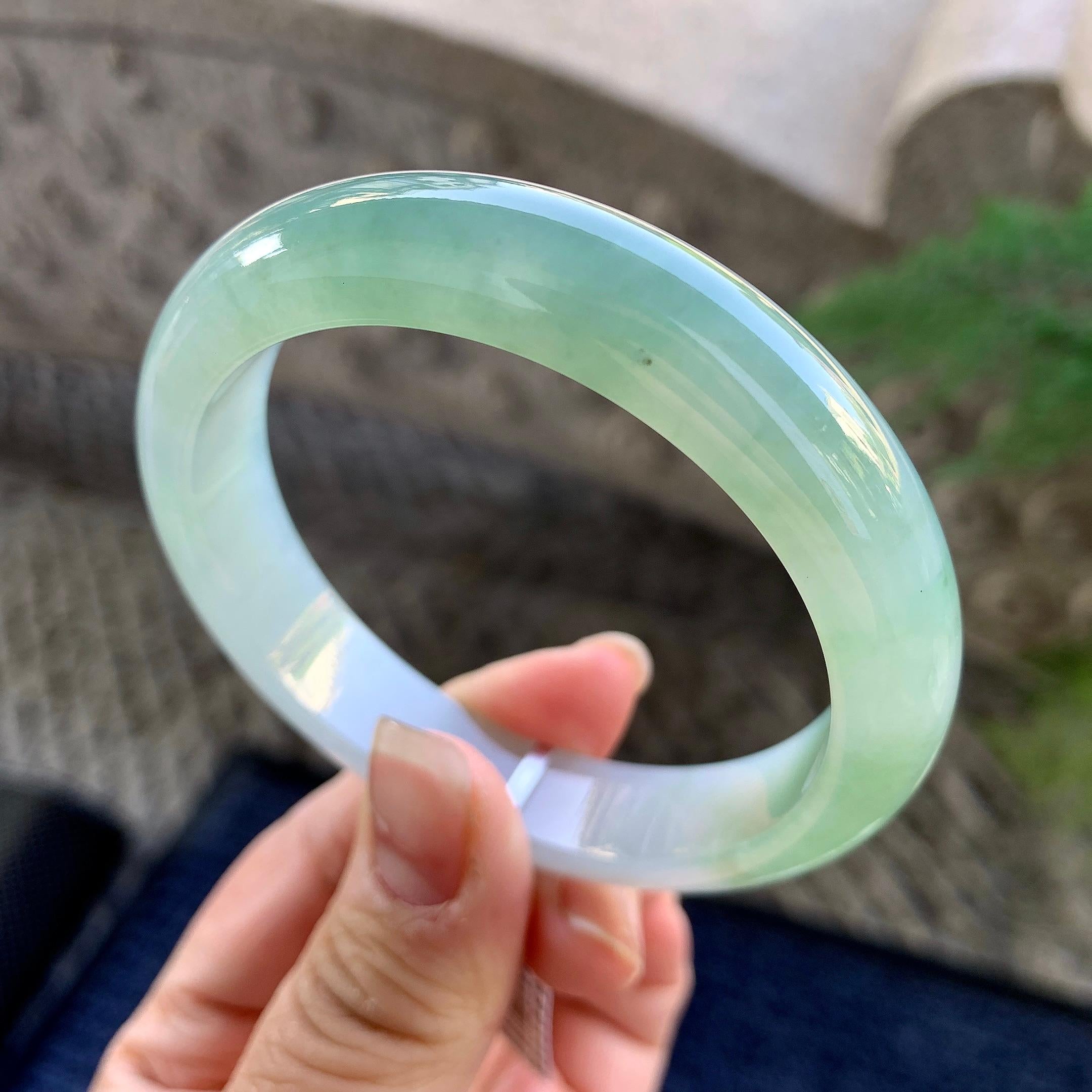 糯冰种晴水平安镯（56.8mm）（yc305694）