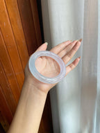 冰玻种无色翡翠圆条手镯（55.6mm）（yc220804）