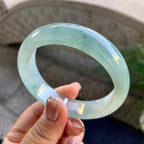 糯冰种飘花宽版轮胎手镯（57.6mm）（yc276219）