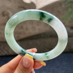 细糯种飘花圆条手镯56.4圈      天然缅甸A货翡翠（yc381945）